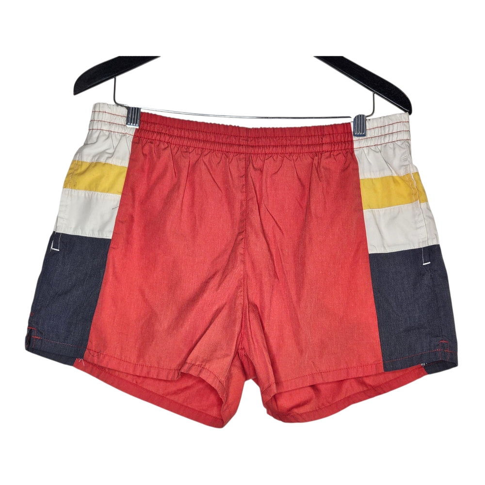 Vintage Colorful Color Block Men's Swim Trunks